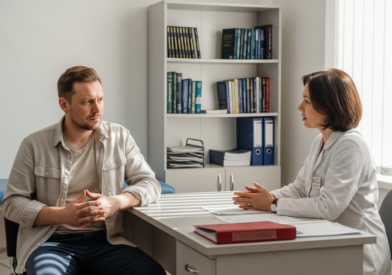 Мужчина на приеме у врача